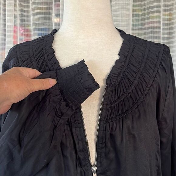 Lovestitch Briar Satin Embroidered Black Bomber Jacket Women’s Medium - Picture 4 of 10